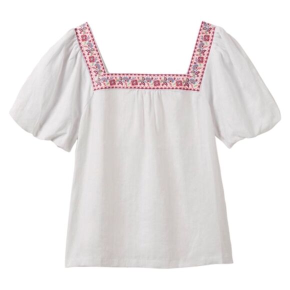 Boden Tops - Boden Square Neck Linen Peasant Top